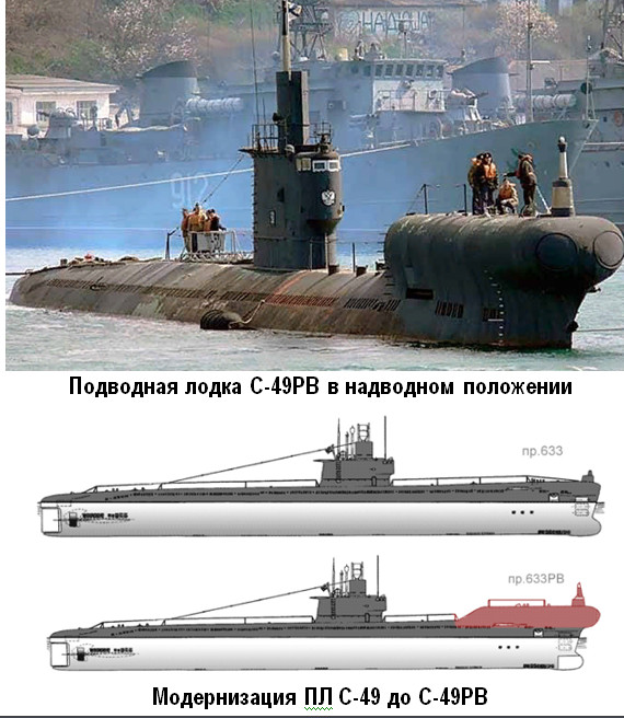 Подводная лодка С-49 РВ. Модернизация