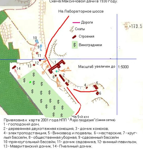 План усадьбы 'Максимова Дача'