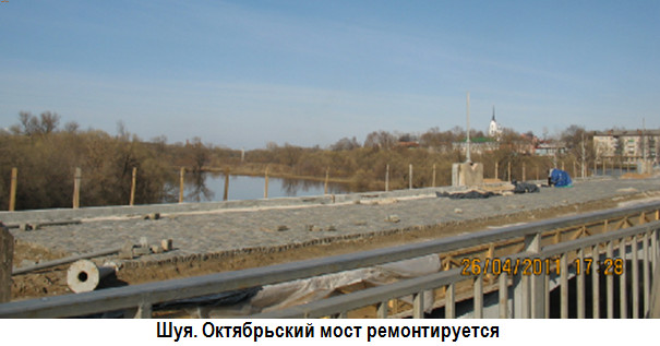 Шуя. Октябрьский мост ремонтируется
