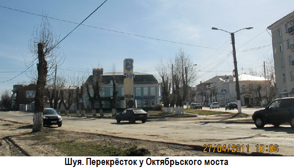 Шуя. Перекрёсток Комсомольской площади, Советской и Спортивной улица