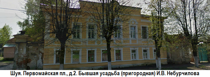 Шуя. Первомайская площадь, дом 2. Бывшая усадьба И.В. Небурчилова